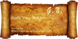 György Netta névjegykártya